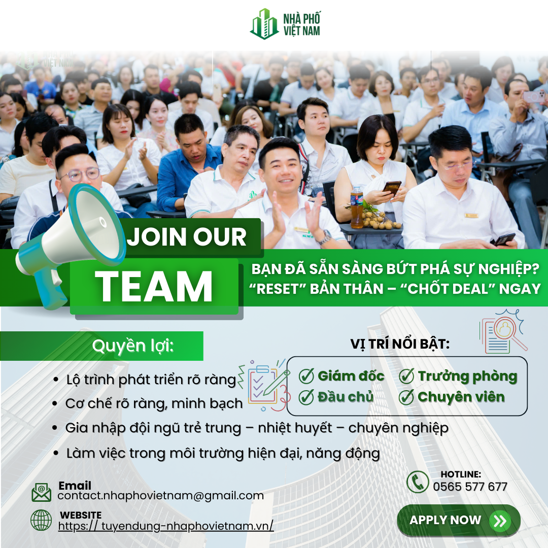 TUYỂN DỤNG SỐ LƯỢNG LỚN – THU NHẬP BỨT PHÁ CÙNG NHÀ PHỐ VIỆT NAM